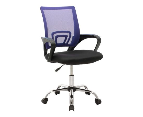 Καρέκλα γραφείου Berto II pakoworld με ανάκλιση ύφασμα mesh σε μπλε-μαύρη απόχρωση και βάση χρωμίου 60x48x85-95εκ - ΚΑΡΕΚΛΕΣ ΓΡΑΦΕΙΟΥ στο Milonadakis.gr