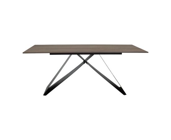 Τραπέζι Sabrina pakoworld sintered stone καρυδί-μαύρο 180x90x75εκ - ΤΡΑΠΕΖΙΑ ΚΟΥΖΙΝΑΣ στο Milonadakis.gr