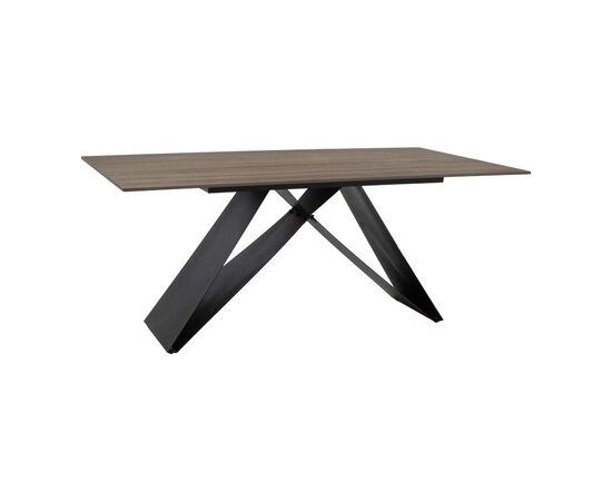 Τραπέζι Sabrina pakoworld sintered stone καρυδί-μαύρο 180x90x75εκ - ΤΡΑΠΕΖΙΑ ΚΟΥΖΙΝΑΣ στο Milonadakis.gr