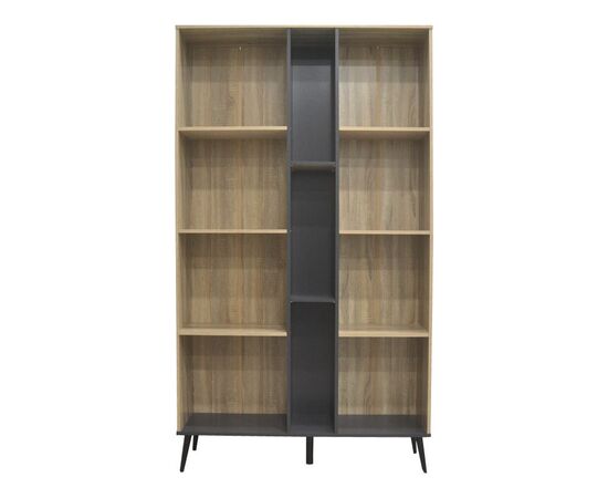 Βιβλιοθήκη Zezan pakoworld σε sonoma-ανθρακί απόχρωση 114x30x200.5εκ - ΒΙΒΛΙΟΘΗΚΕΣ στο Milonadakis.gr