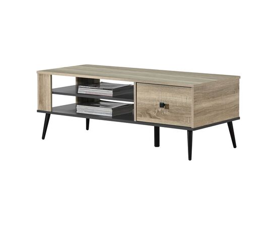 Τραπέζι σαλονιού Zezan pakoworld σε sonoma-ανθρακί απόχρωση 120x51x44.5εκ - ΤΡΑΠΕΖΑΚΙΑ ΣΑΛΟΝΙΟΥ στο Milonadakis.gr