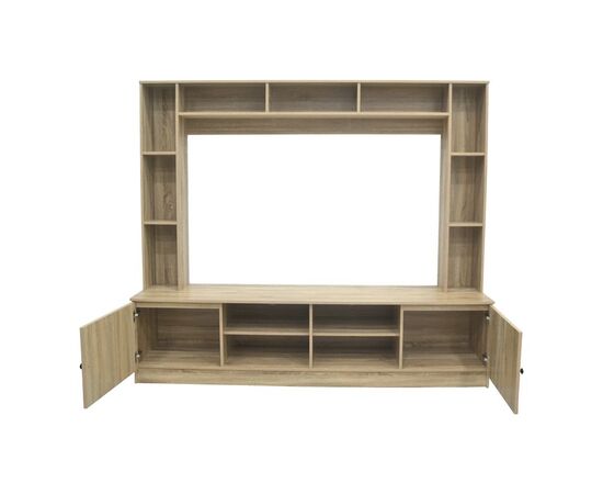 Σύνθετο σαλονιού Ambera pakoworld σε sonoma απόχρωση 200x40x171.5εκ - ΕΠΙΠΛΑ ΤΗΛΕΟΡΑΣΗΣ στο Milonadakis.gr