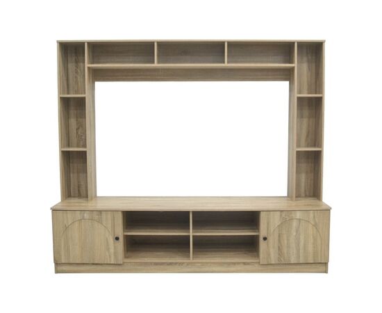 Σύνθετο σαλονιού Ambera pakoworld σε sonoma απόχρωση 200x40x171.5εκ - ΕΠΙΠΛΑ ΤΗΛΕΟΡΑΣΗΣ στο Milonadakis.gr