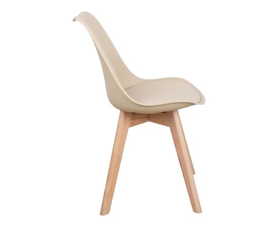 Τραπεζαρία Elijah-Gaston pakoworld σετ 3τεμ pp-pu σε taupe-λευκή απόχρωση με φυσικό πόδι Φ60x74εκ - ΤΡΑΠΕΖΑΡΙΕΣ στο Milonadakis.gr