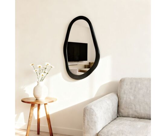 Καθρέπτης οβάλ Baloa pakoworld mdf σε μαύρη απόχρωση 44x4x80εκ - ΚΑΘΡΕΠΤΕΣ στο Milonadakis.gr