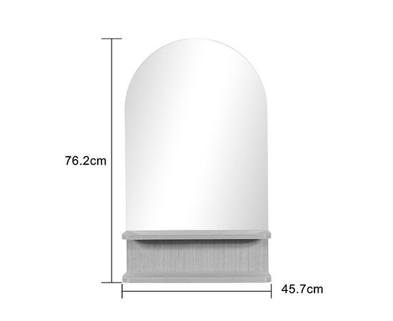 Καθρέπτης με ράφι Mensola pakoworld mdf σε φυσική απόχρωση 45.7x12.7x76.2εκ - ΚΑΘΡΕΠΤΕΣ στο Milonadakis.gr