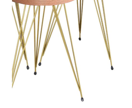 Βοηθητικά τραπέζια Wakmi pakoworld σετ 3τεμ φυσικό-πόδι χρυσό μέταλλο - ΒΟΗΘΗΤΙΚΑ ΤΡΑΠΕΖΑΚΙΑ στο Milonadakis.gr