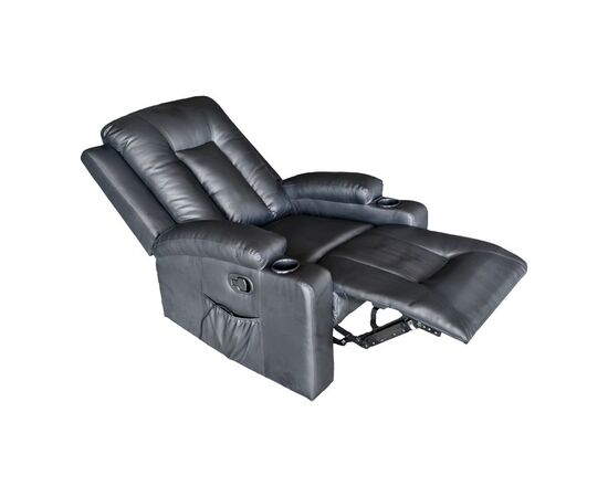 Πολυθρόνα relax με μηχανισμό massage Gessel pakoworld PU σε μαύρη απόχρωση 80x90x98εκ - ΚΑΡΕΚΛΕΣ - ΠΟΛΥΘΡΟΝΕΣ ΕΣ. στο Milonadakis.gr