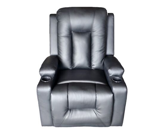 Πολυθρόνα relax με μηχανισμό massage Gessel pakoworld PU σε μαύρη απόχρωση 80x90x98εκ - ΚΑΡΕΚΛΕΣ - ΠΟΛΥΘΡΟΝΕΣ ΕΣ. στο Milonadakis.gr
