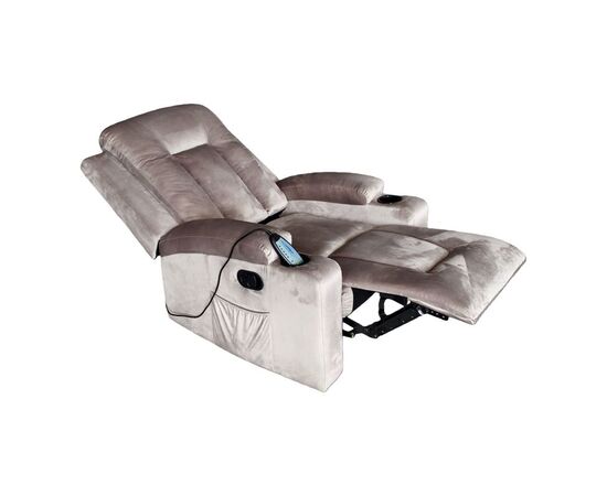 Πολυθρόνα relax με μηχανισμό massage Gessel pakoworld βελούδο σε γκρι απόχρωση 80x90x98εκ - ΚΑΡΕΚΛΕΣ - ΠΟΛΥΘΡΟΝΕΣ ΕΣ. στο Milonadakis.gr