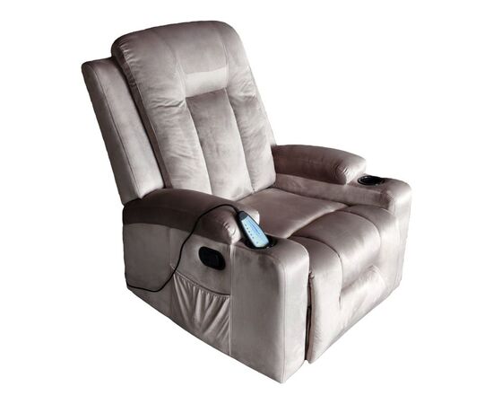 Πολυθρόνα relax με μηχανισμό massage Gessel pakoworld βελούδο σε γκρι απόχρωση 80x90x98εκ - ΚΑΡΕΚΛΕΣ - ΠΟΛΥΘΡΟΝΕΣ ΕΣ. στο Milonadakis.gr
