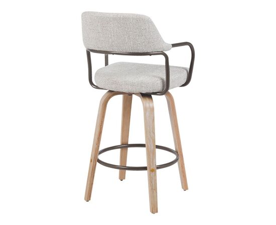 Σκαμπό μπαρ Tertia pakoworld περιστρεφόμενο μεσαίου μεγέθους μέταλλο-ξύλο με ύφασμα σε μπεζ-καφέ απόχρωση 54x52x98εκ - ΣΚΑΜΠΟ ΜΠΑΡ στο Milonadakis.gr