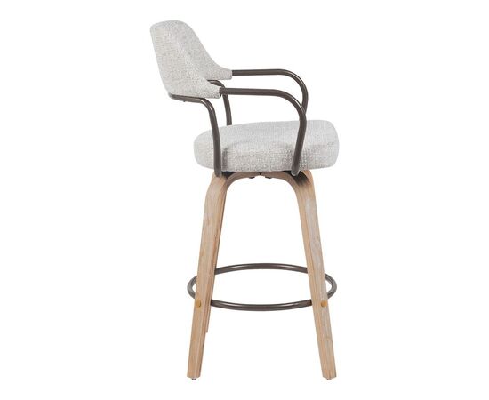 Σκαμπό μπαρ Tertia pakoworld περιστρεφόμενο μεσαίου μεγέθους μέταλλο-ξύλο με ύφασμα σε μπεζ-καφέ απόχρωση 54x52x98εκ - ΣΚΑΜΠΟ ΜΠΑΡ στο Milonadakis.gr