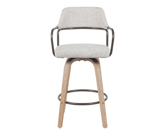 Σκαμπό μπαρ Tertia pakoworld περιστρεφόμενο μεσαίου μεγέθους μέταλλο-ξύλο με ύφασμα σε μπεζ-καφέ απόχρωση 54x52x98εκ - ΣΚΑΜΠΟ ΜΠΑΡ στο Milonadakis.gr