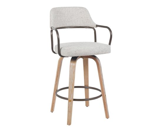 Σκαμπό μπαρ Tertia pakoworld περιστρεφόμενο μεσαίου μεγέθους μέταλλο-ξύλο με ύφασμα σε μπεζ-καφέ απόχρωση 54x52x98εκ - ΣΚΑΜΠΟ ΜΠΑΡ στο Milonadakis.gr