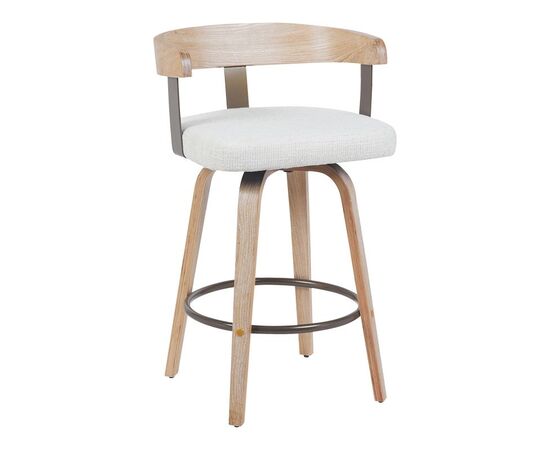 Σκαμπό μπαρ Anesy pakoworld περιστρεφόμενο μεσαίου μεγέθους μέταλλο-ξύλο με ύφασμα σε μπεζ απόχρωση 54x50x85εκ - ΣΚΑΜΠΟ ΜΠΑΡ στο Milonadakis.gr