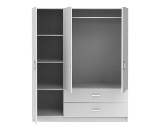 Ντουλάπα τρίφυλλη Royal pakoworld με συρτάρια λευκό 150x58x177εκ - ΝΤΟΥΛΑΠΕΣ στο Milonadakis.gr