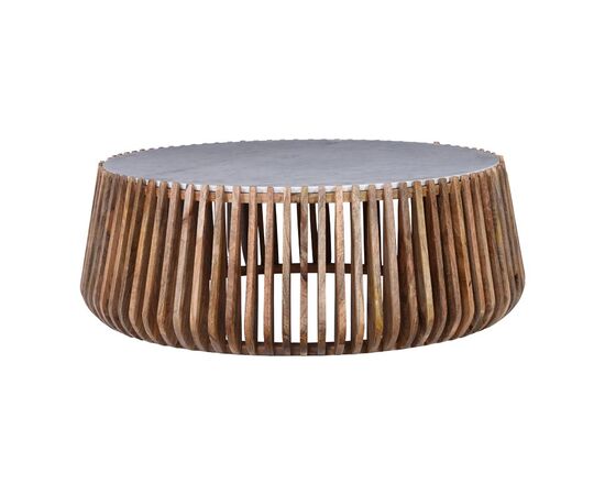 Τραπέζι σαλονιού Mable pakoworld mango ξύλο σε φυσική απόχρωση με επιφάνεια μαρμάρου Φ120x45εκ - ΤΡΑΠΕΖΑΚΙΑ ΣΑΛΟΝΙΟΥ στο Milonadakis.gr