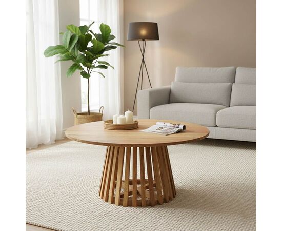 Τραπέζι σαλονιού Radiane pakoworld μασίφ ξύλο ακακίας σε φυσική απόχρωση Φ80x40εκ - ΤΡΑΠΕΖΑΚΙΑ ΣΑΛΟΝΙΟΥ στο Milonadakis.gr