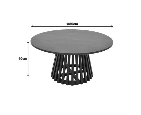 Τραπέζι σαλονιού Radiane pakoworld μασίφ ξύλο ακακίας σε μαύρη απόχρωση Φ80x40εκ - ΤΡΑΠΕΖΑΚΙΑ ΣΑΛΟΝΙΟΥ στο Milonadakis.gr