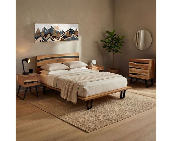 Σετ κρεβατοκάμαρας Imena pakoworld 4τεμ μασίφ ξύλο 160x200εκ - ΚΡΕΒΑΤΙΑ στο Milonadakis.gr