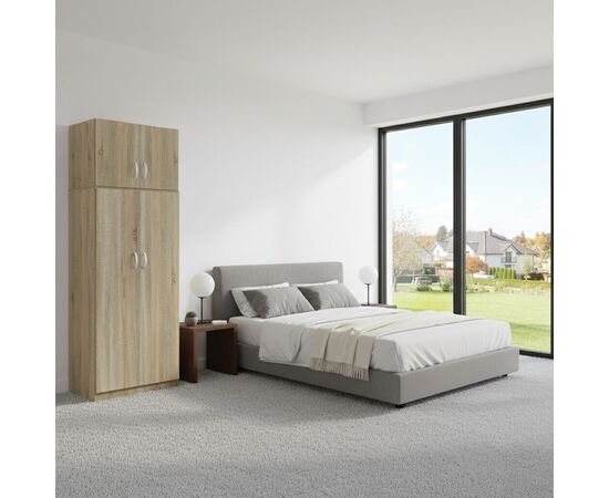 Ντουλάπα δίφυλλη και πατάρι Lego pakoworld σε oak απόχρωση 80x42x240εκ - ΝΤΟΥΛΑΠΕΣ στο Milonadakis.gr