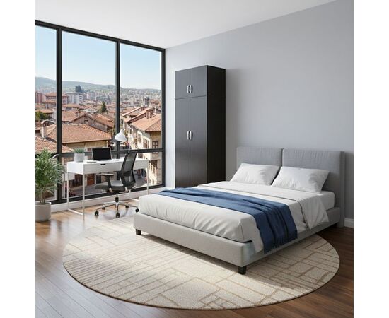 Ντουλάπα δίφυλλη και πατάρι Lego pakoworld σε wenge απόχρωση 80x42x240εκ - ΝΤΟΥΛΑΠΕΣ στο Milonadakis.gr