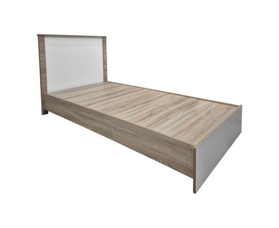 Κρεβάτι Athos pakoworld σε sonoma-λευκό απόχρωση 90x190εκ - ΚΡΕΒΑΤΙΑ στο Milonadakis.gr