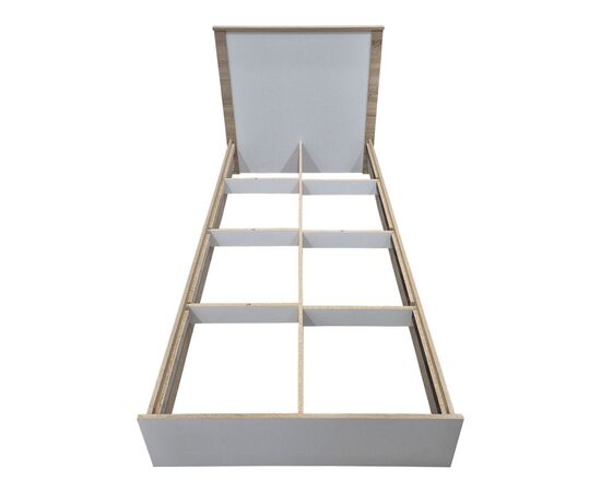 Κρεβάτι Athos pakoworld σε sonoma-λευκό απόχρωση 90x190εκ - ΚΡΕΒΑΤΙΑ στο Milonadakis.gr