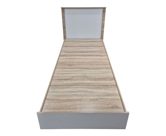 Κρεβάτι Athos pakoworld σε sonoma-λευκό απόχρωση 90x190εκ - ΚΡΕΒΑΤΙΑ στο Milonadakis.gr