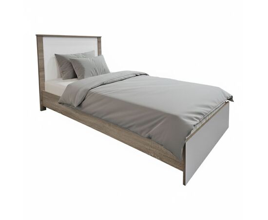 Κρεβάτι Athos pakoworld σε sonoma-λευκό απόχρωση 90x190εκ - ΚΡΕΒΑΤΙΑ στο Milonadakis.gr