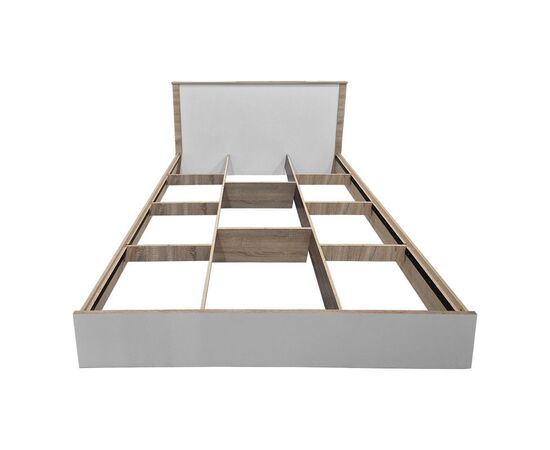 Κρεβάτι Athos pakoworld σε sonoma-λευκό απόχρωση 160x200εκ - ΚΡΕΒΑΤΙΑ στο Milonadakis.gr