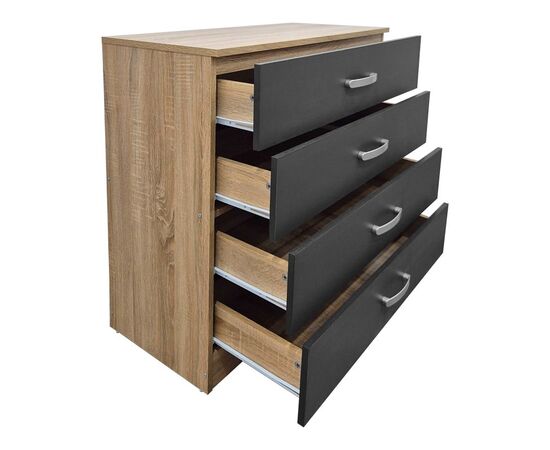 Συρταριέρα Athos pakoworld σε sonoma-ανθρακί απόχρωση 80x40x79εκ - ΣΥΡΤΑΡΙΕΡΕΣ - ΤΟΥΑΛΕΤΕΣ στο Milonadakis.gr