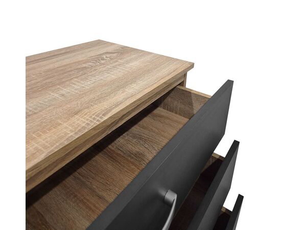 Συρταριέρα Athos pakoworld σε sonoma-ανθρακί απόχρωση 80x40x79εκ - ΣΥΡΤΑΡΙΕΡΕΣ - ΤΟΥΑΛΕΤΕΣ στο Milonadakis.gr