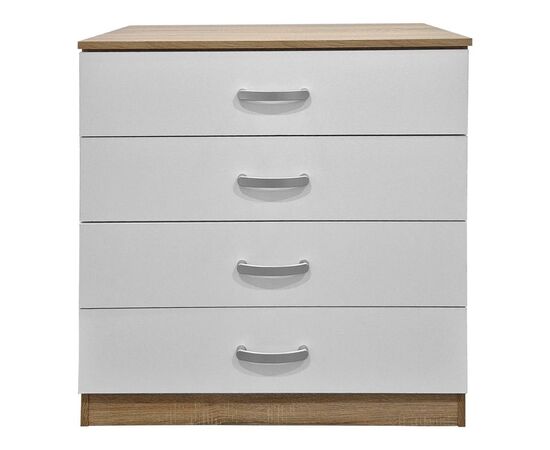 Συρταριέρα Athos pakoworld σε sonoma-λευκή απόχρωση 80x40x79εκ - ΣΥΡΤΑΡΙΕΡΕΣ - ΤΟΥΑΛΕΤΕΣ στο Milonadakis.gr