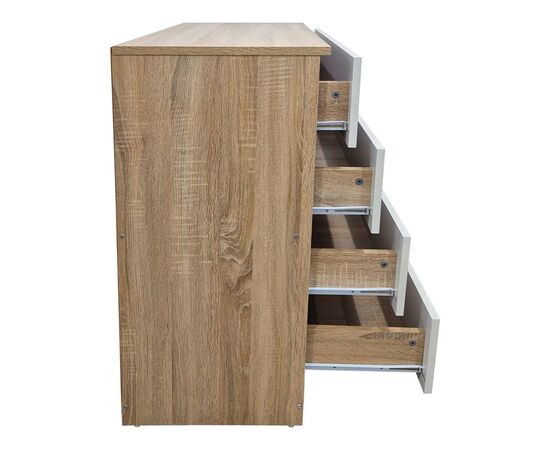 Συρταριέρα Athos pakoworld σε sonoma-λευκή απόχρωση 80x40x79εκ - ΣΥΡΤΑΡΙΕΡΕΣ - ΤΟΥΑΛΕΤΕΣ στο Milonadakis.gr