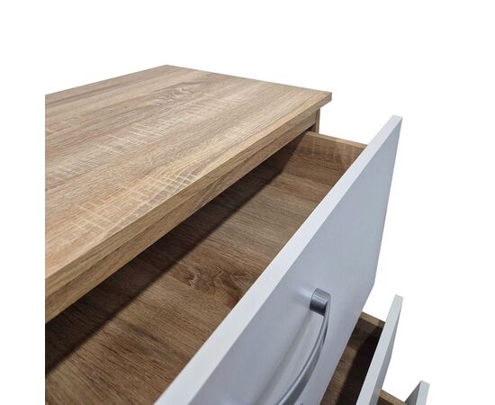 Συρταριέρα Athos pakoworld σε sonoma-λευκή απόχρωση 80x40x79εκ - ΣΥΡΤΑΡΙΕΡΕΣ - ΤΟΥΑΛΕΤΕΣ στο Milonadakis.gr