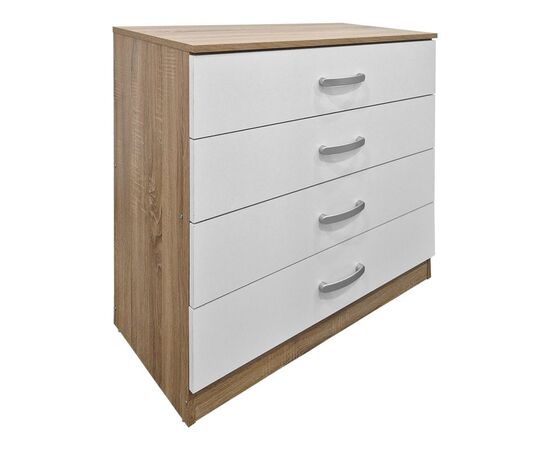 Συρταριέρα Athos pakoworld σε sonoma-λευκή απόχρωση 80x40x79εκ - ΣΥΡΤΑΡΙΕΡΕΣ - ΤΟΥΑΛΕΤΕΣ στο Milonadakis.gr