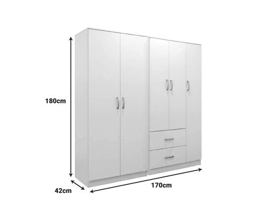 Ντουλάπα πεντάφυλλη Lego I pakoworld λευκή 170x42x180εκ - ΝΤΟΥΛΑΠΕΣ στο Milonadakis.gr