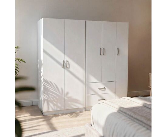 Ντουλάπα πεντάφυλλη Lego I pakoworld λευκή 170x42x180εκ - ΝΤΟΥΛΑΠΕΣ στο Milonadakis.gr