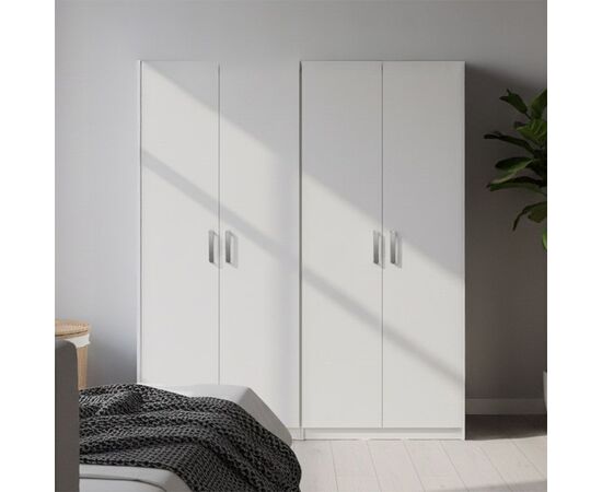 Ντουλάπα τετράφυλλη Lego Ι pakoworld λευκή 160x42x180εκ - ΝΤΟΥΛΑΠΕΣ στο Milonadakis.gr