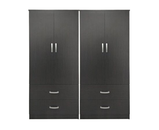 Ντουλάπα τετράφυλλη με συρτάρια Lego pakoworld wenge 160x42x180εκ - ΝΤΟΥΛΑΠΕΣ στο Milonadakis.gr