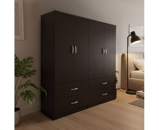 Ντουλάπα τετράφυλλη με συρτάρια Lego pakoworld wenge 160x42x180εκ - ΝΤΟΥΛΑΠΕΣ στο Milonadakis.gr