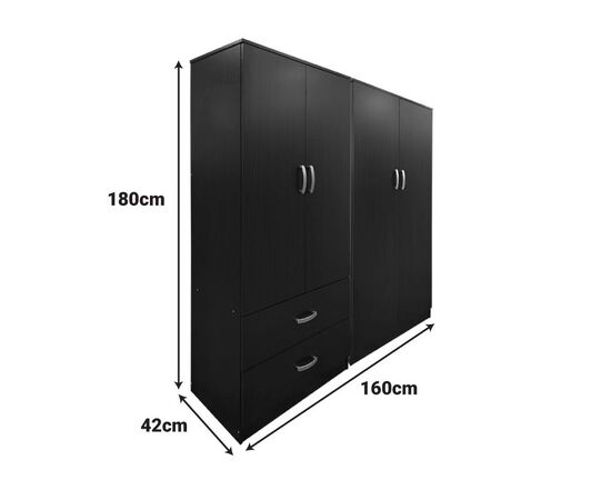 Ντουλάπα τετράφυλλη Lego pakoworld wenge 160x42x180εκ - ΝΤΟΥΛΑΠΕΣ στο Milonadakis.gr