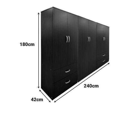 Ντουλάπα τετράφυλλη Lego pakoworld wenge 240x42x180εκ - ΝΤΟΥΛΑΠΕΣ στο Milonadakis.gr