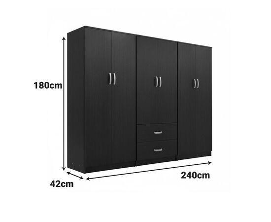 Ντουλάπα τετράφυλλη Lego Ι pakoworld wenge 240x42x180εκ - ΝΤΟΥΛΑΠΕΣ στο Milonadakis.gr