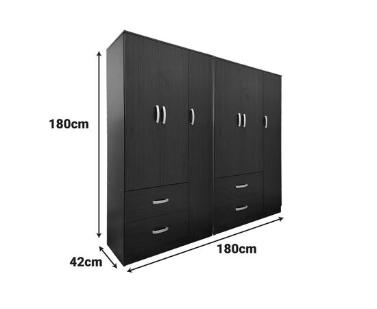 Ντουλάπα εξάφυλλη Lego pakoworld wenge 180x42x180εκ - ΝΤΟΥΛΑΠΕΣ στο Milonadakis.gr