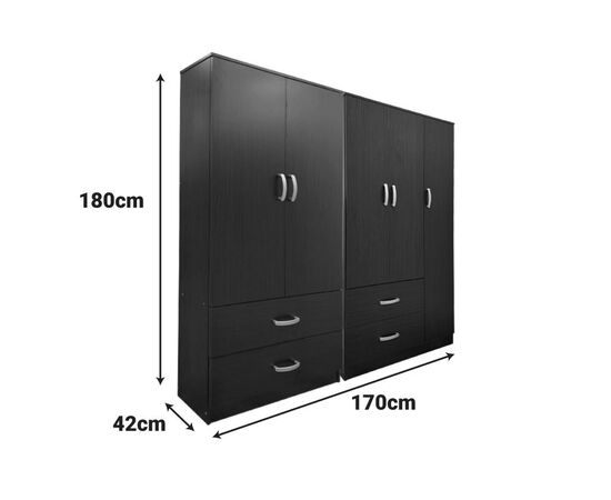 Ντουλάπα πεντάφυλλη Lego pakoworld wenge 170x42x180εκ - ΝΤΟΥΛΑΠΕΣ στο Milonadakis.gr