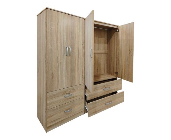 Ντουλάπα τετράφυλλη με συρτάρια Lego pakoworld sonoma 160x42x180εκ - ΝΤΟΥΛΑΠΕΣ στο Milonadakis.gr