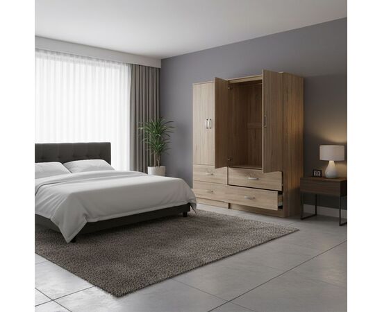 Ντουλάπα τετράφυλλη με συρτάρια Lego pakoworld sonoma 160x42x180εκ - ΝΤΟΥΛΑΠΕΣ στο Milonadakis.gr